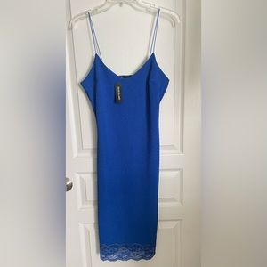 UK brand River Island. Purchased in UK. Spaghetti strap slip dress with Lace hem